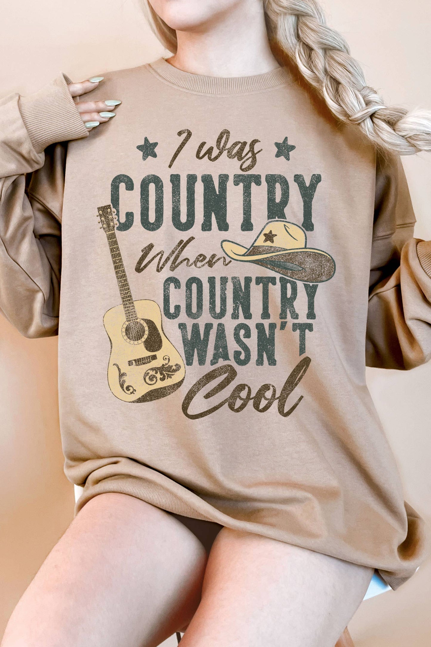 I Was Country Oversize Graphix Terry Sweatshirt