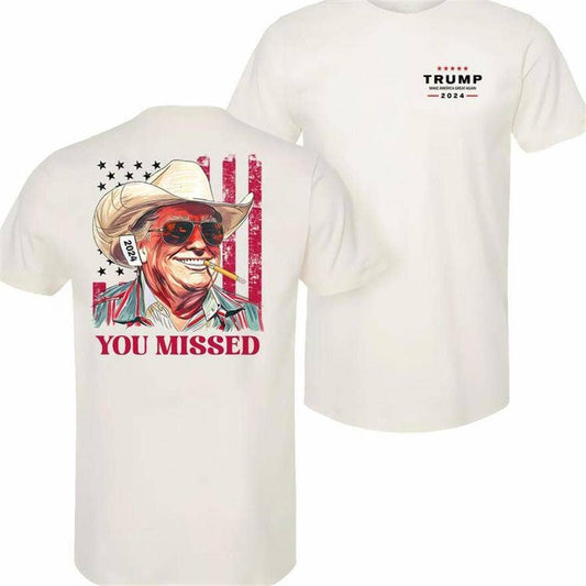 Western Trump Cowboy Flag Back T-Shirt - Trendy & Stylish