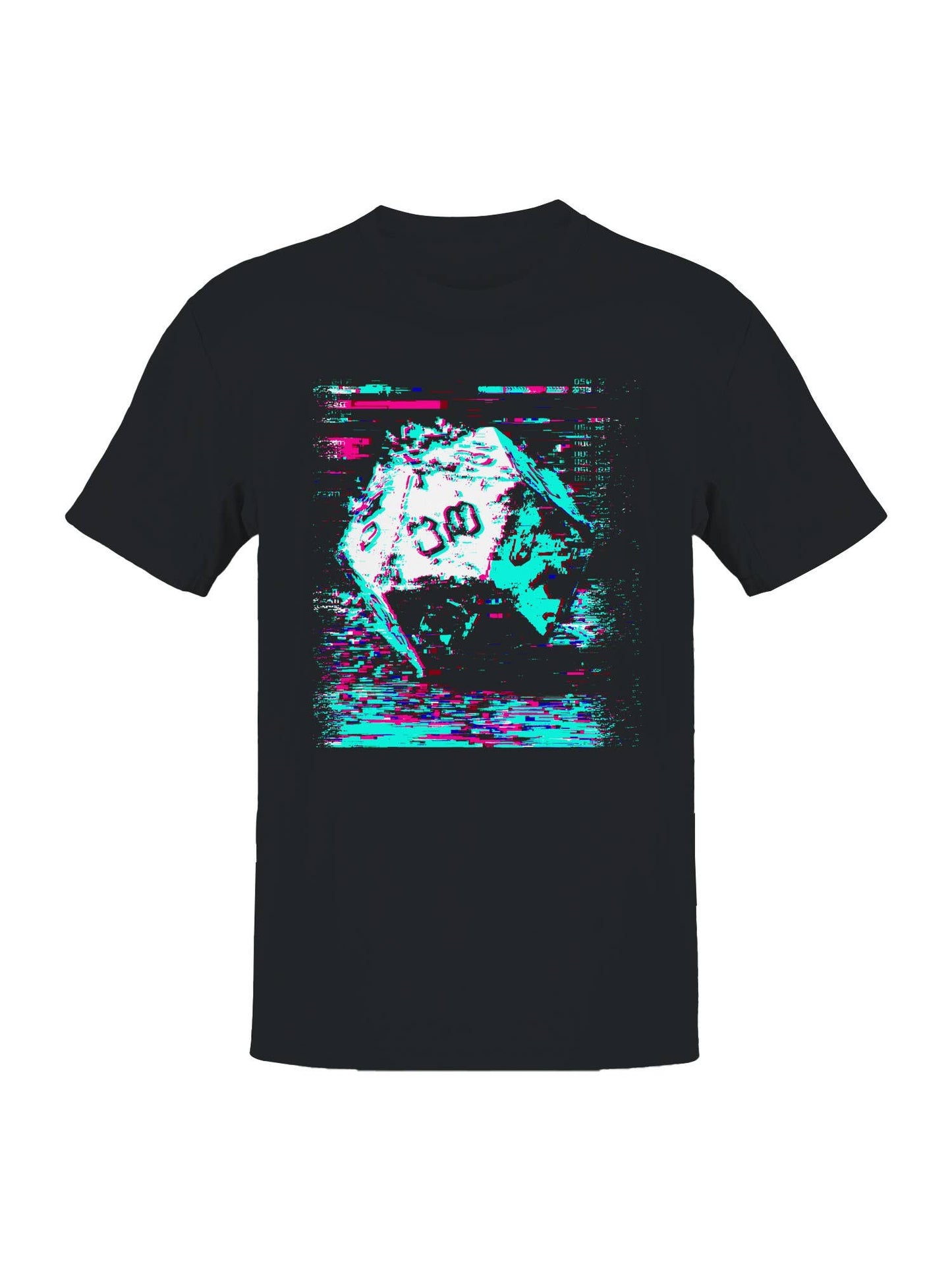 Glitch Art Dice 20-Sided Design Men's T-Shirt