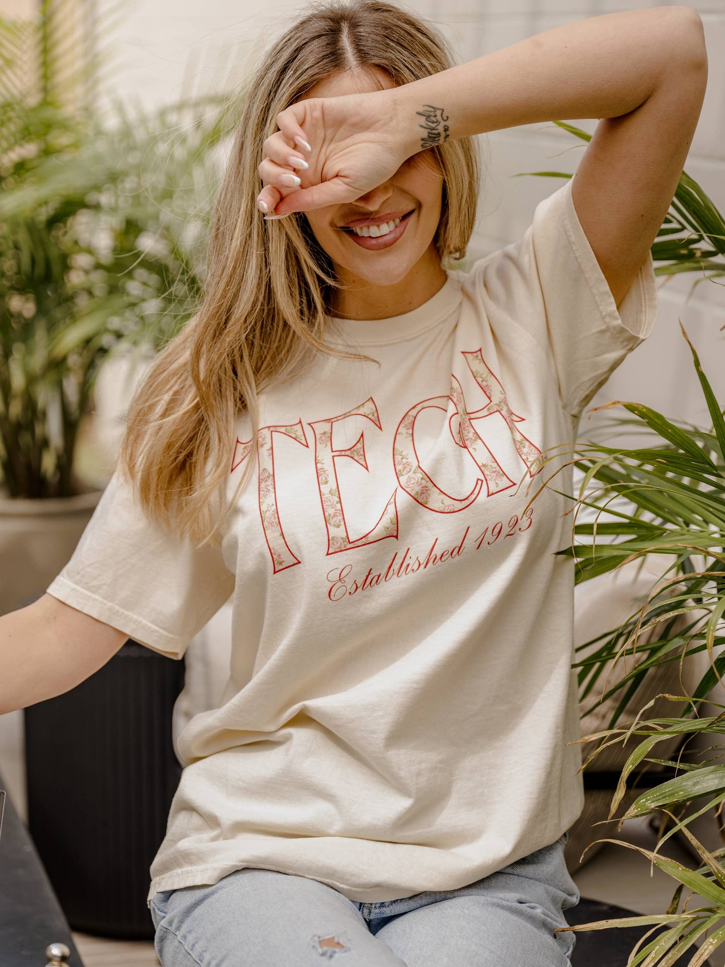 Texas Tech Palace Rose Natural Comfort Colors Tee