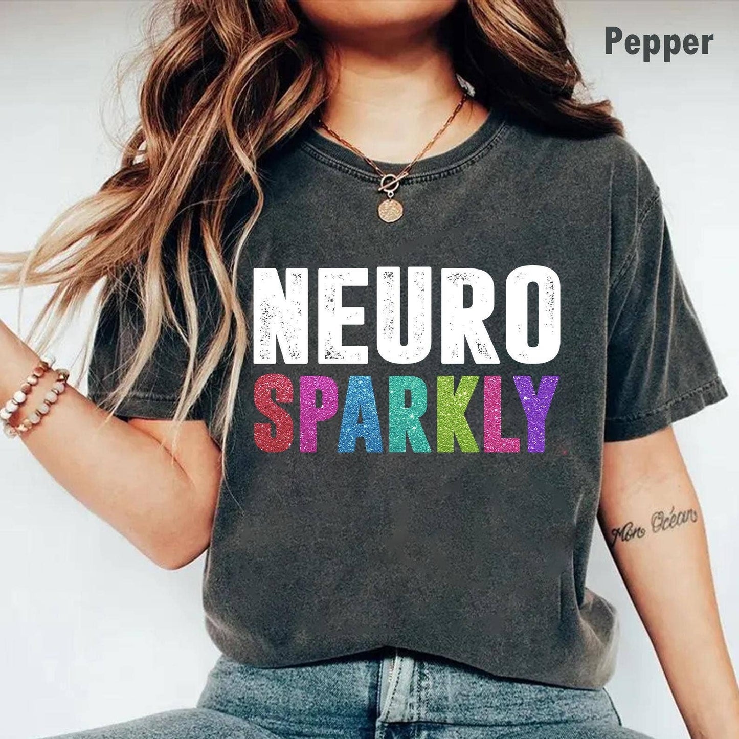 Neuro Sparkly Teacher Tee  Autism Awareness  Sped Gift