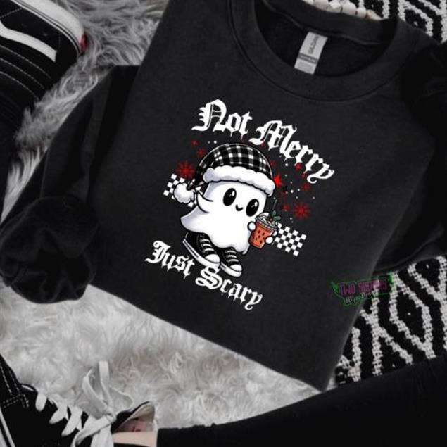 Not Merry Just Scary Unisex Crewneck Sweatshirt Pullover