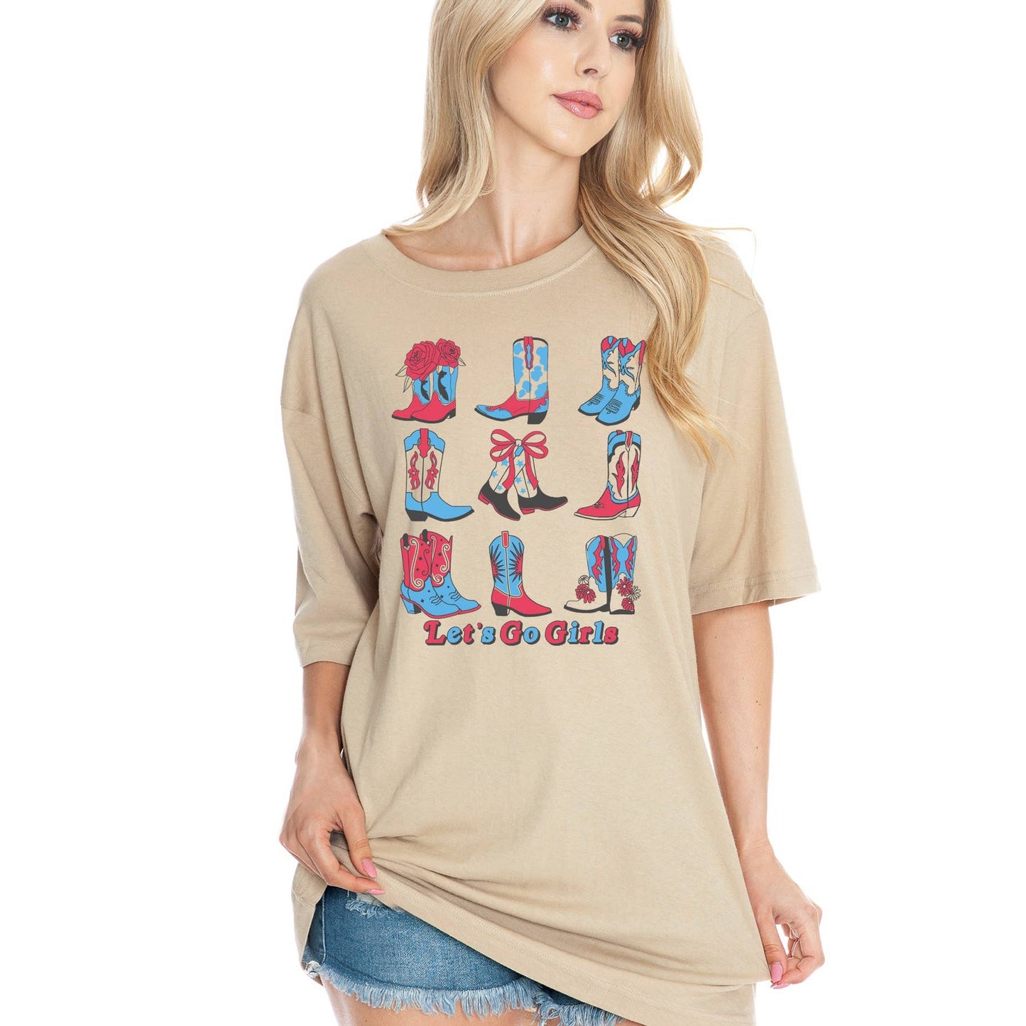 Lets Go Girls - Boots Oversized Unisex Tee
