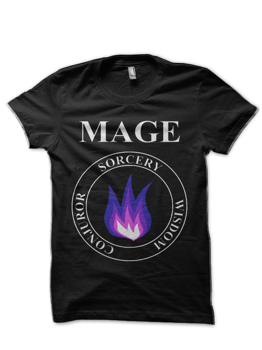 Mage Fantasy RPG Class Arcane Magic Black T-Shirt