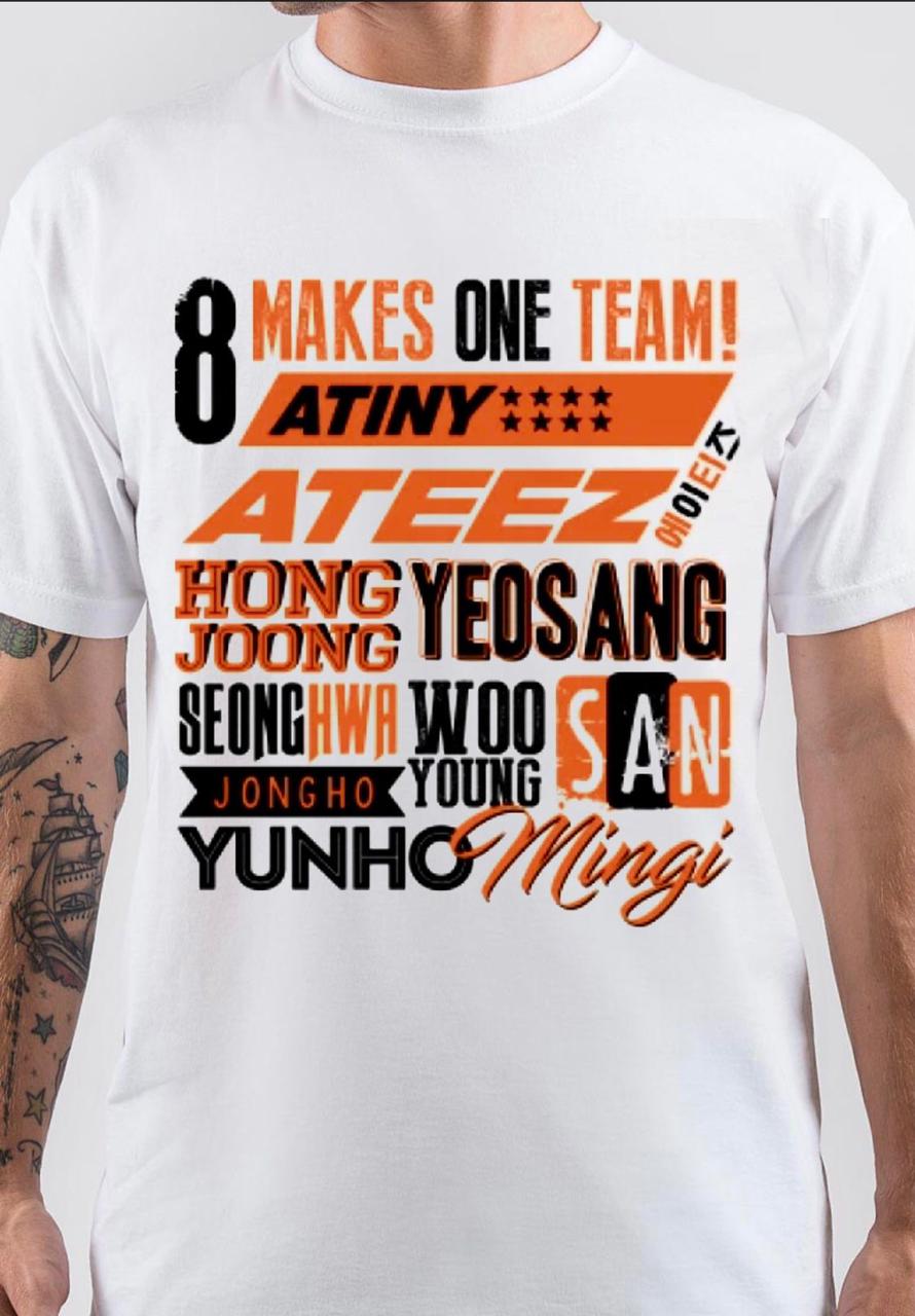 Ateez White T-Shirt