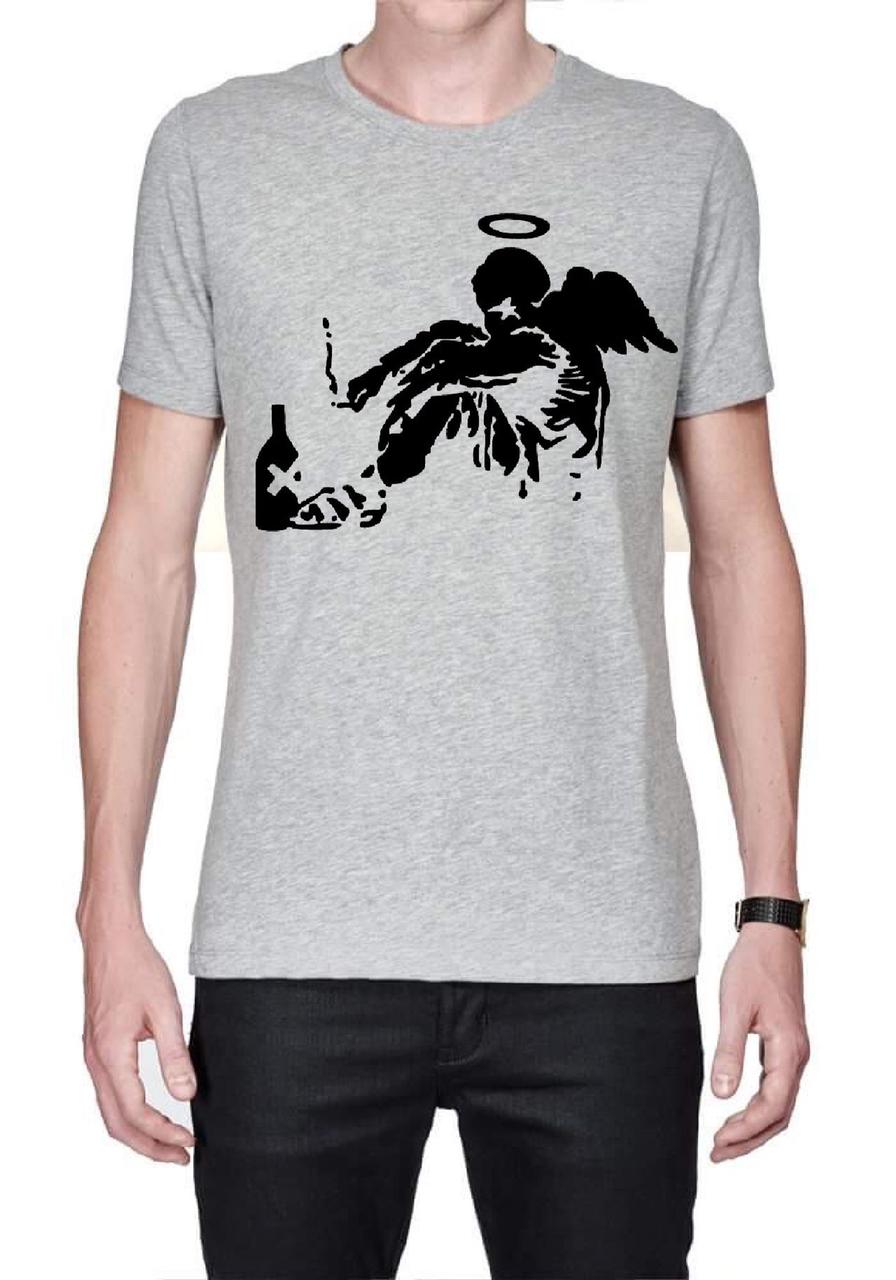 Banksy Fallen Angel Grey T-Shirt