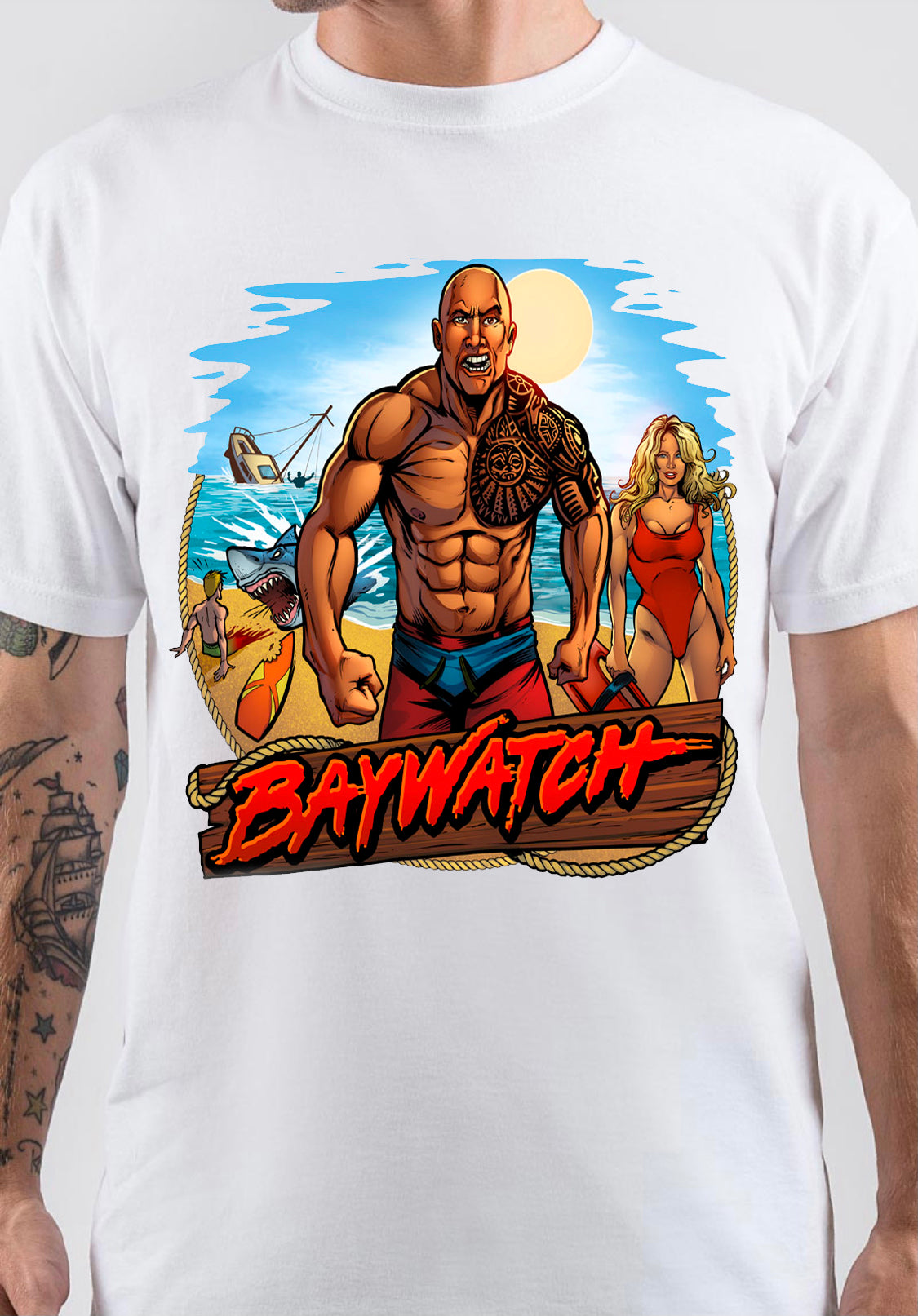 Baywatch The Rock T-Shirt