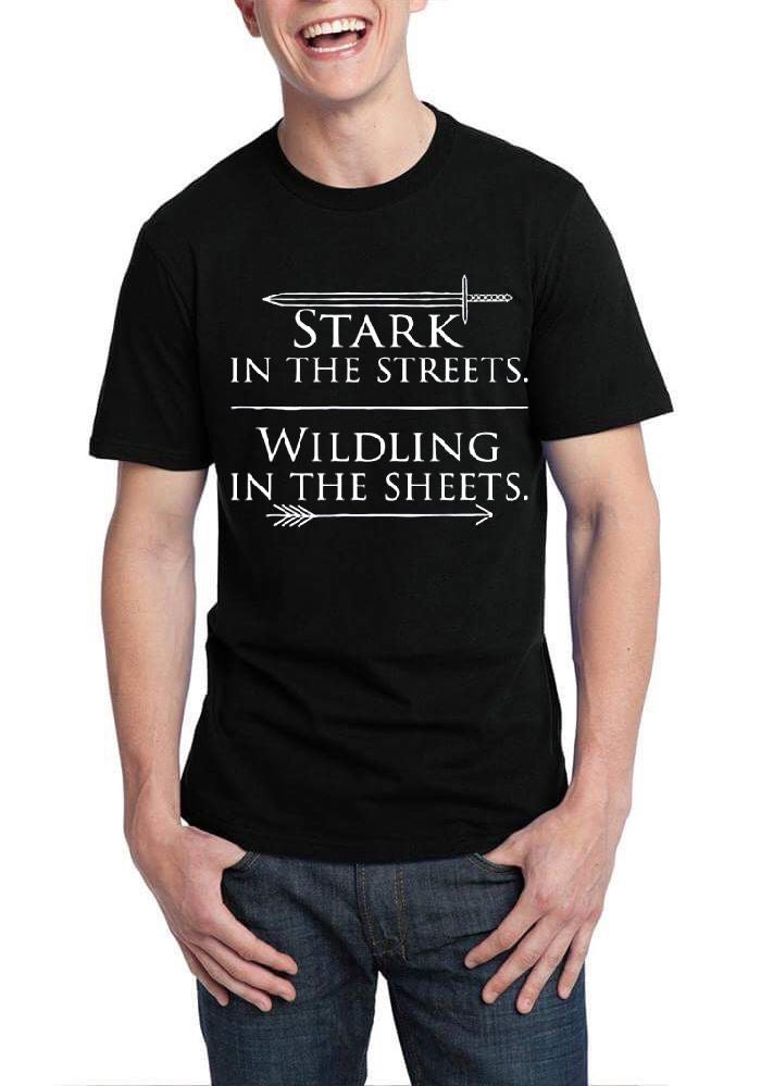 Stark In The Streets Half Sleeve Black T-Shirt