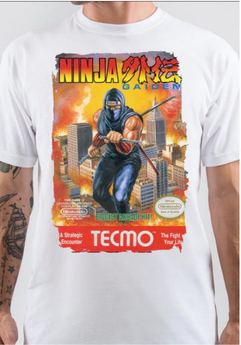 Ninja half Sleeve White T-Shirt