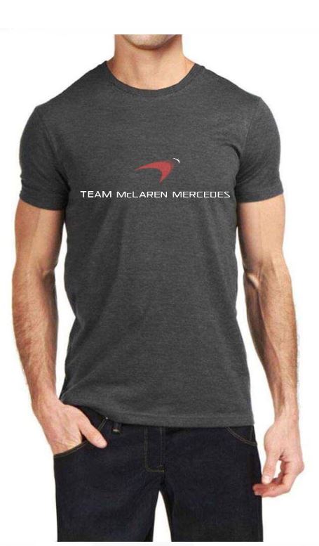 Team Mclaren Mercedes Half Sleeve Black T-Shirt