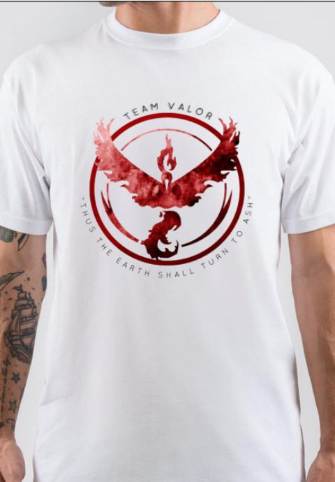Team Valor Half Sleeve White T-Shirt