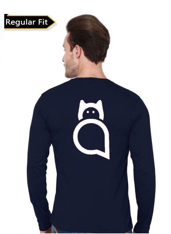 Bottlchat Full Sleeve Navy Blue T-Shirt