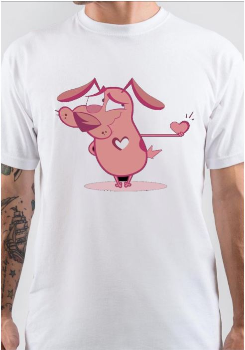 Courage The Cowardly Dog Half Sleeve T-Shirt
