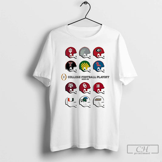 Classic 2025 Cfp Field Toy Team Helmets College Football Playoff 2025 2026 T Shirts Sweater