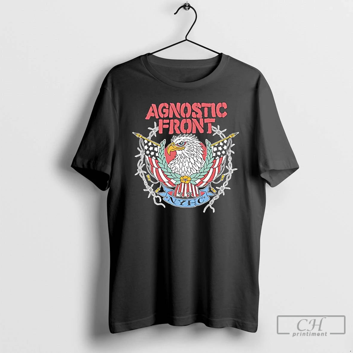 Classic Agnostic Front Against All Eagle Crest T Shirts