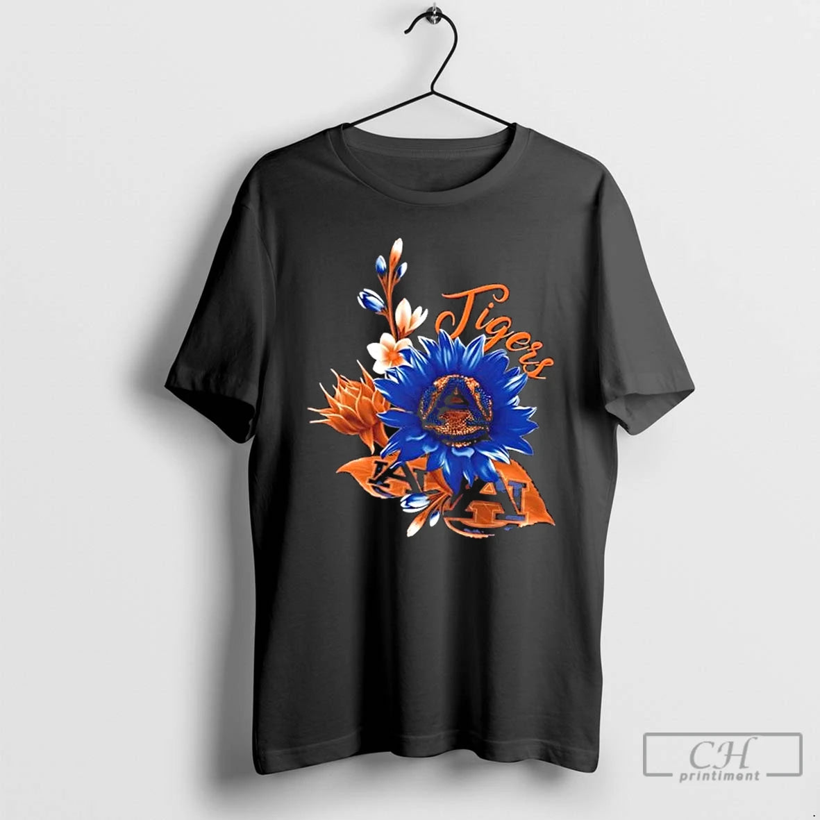 Classic Auburn Tigers Football X Sunflower Floral