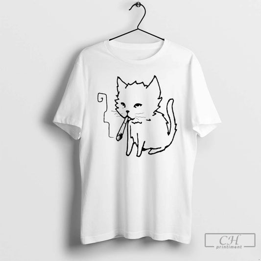 Classic Cat Smoking Art T Shirts