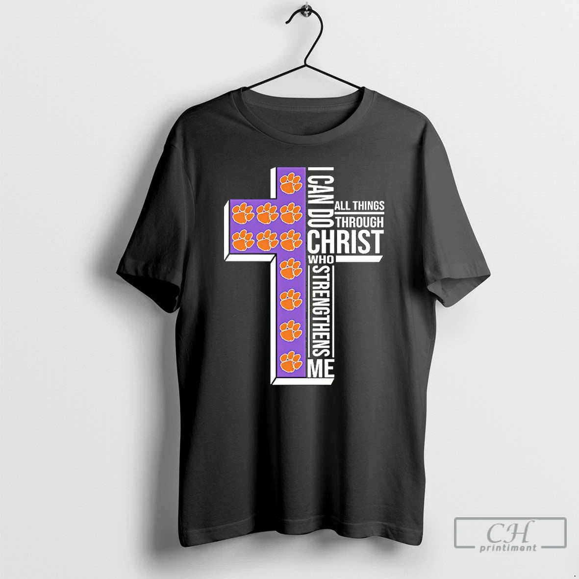 Classic Clemson Tigers Cross I Can Do All Things Through Christ Who Strengthen Me