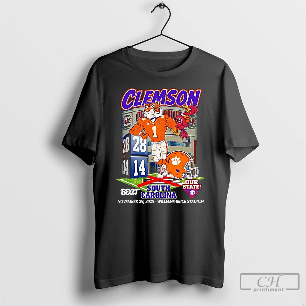Classic Clemson Tigers Beat South Carolina Our State 2025 Mascot