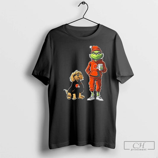Classic Cleveland Browns Grinch And Dog Christmas Football 2025 T Shirts