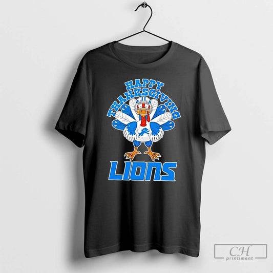 Classic Detroit Lions Football X Turkey Happy Thanksgiving