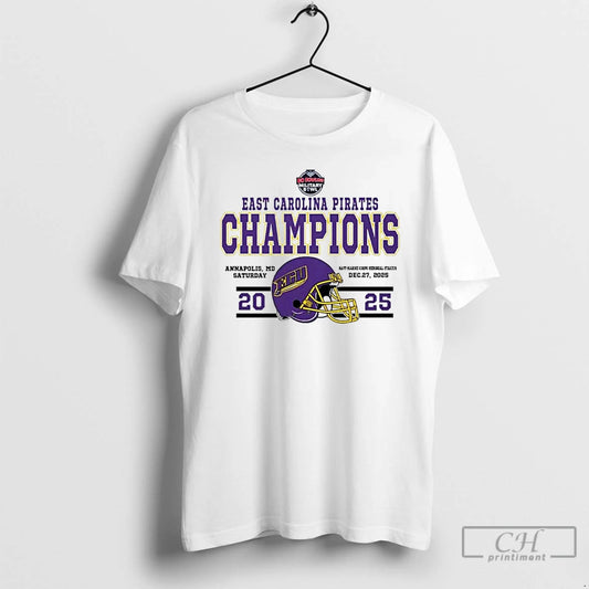 Classic East Carolina Pirates Football 2025 Go Bowling Military Bowl Champions Helmet T Shirts Sweater