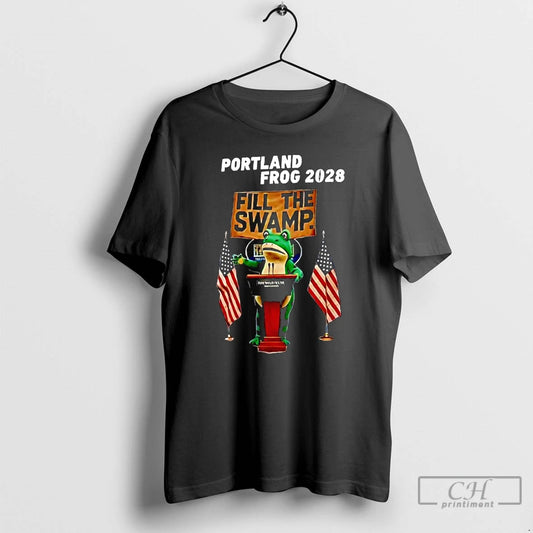 Classic Frog Portland Frog 2028 Fill The Swamp American Flag T Shirts