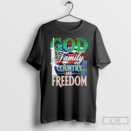 Classic God Family Country And Freedom American Flag