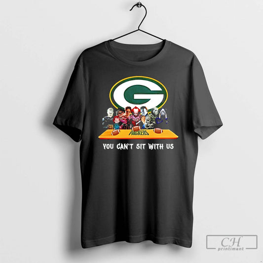 Classic Horror Movie Characters You Cant Sit With Us Green Bay Packers Halloween T Shirts