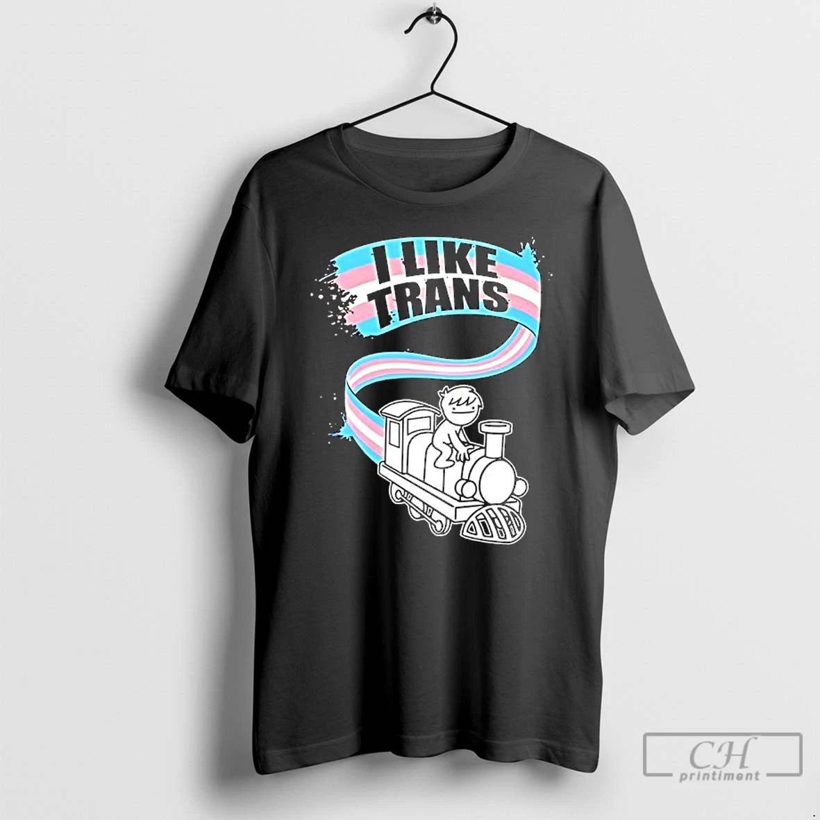 Classic I Like Trans Transgender Pride Flag Ribbon