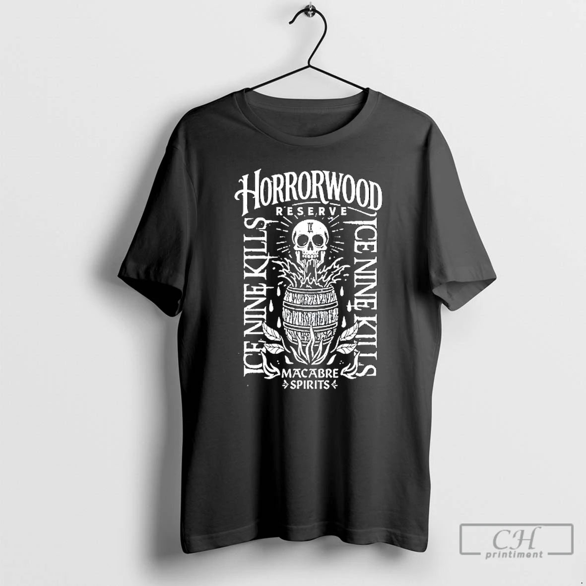 Classic Ice Nine Kills Horrorwood Reserve Macabre Spirits Skull T Shirts