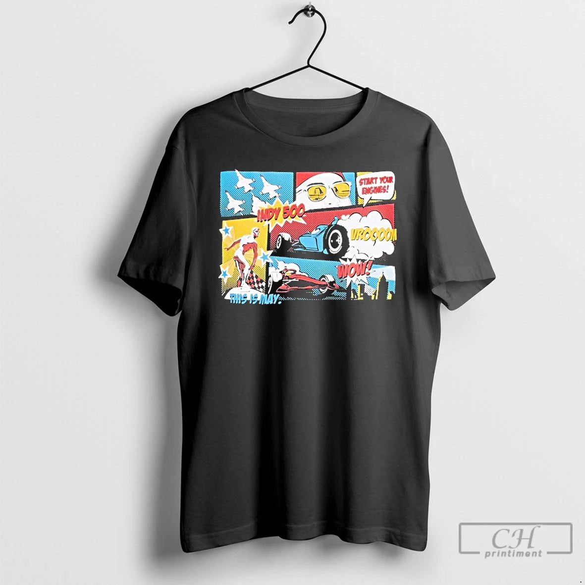 Classic Indianapolis Motor Speedway Indy 500 Start Your Engines Vroom Comic Strip T Shirts Sweater