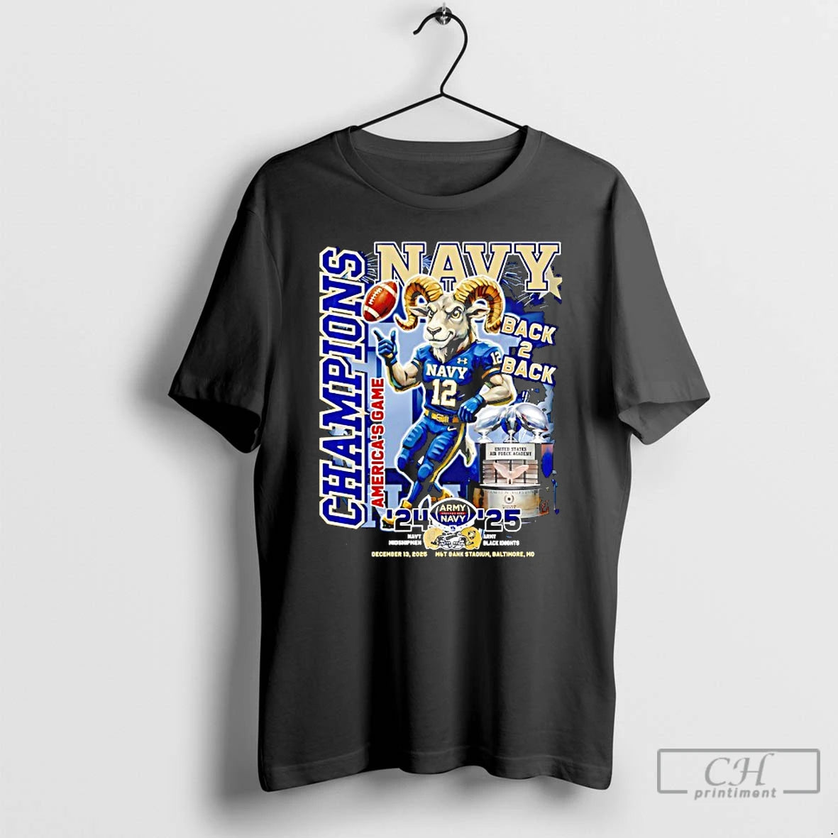 Classic Navy Midshipmen And Army Black Knights Champions Americas Game Back 2 Back T Shirts