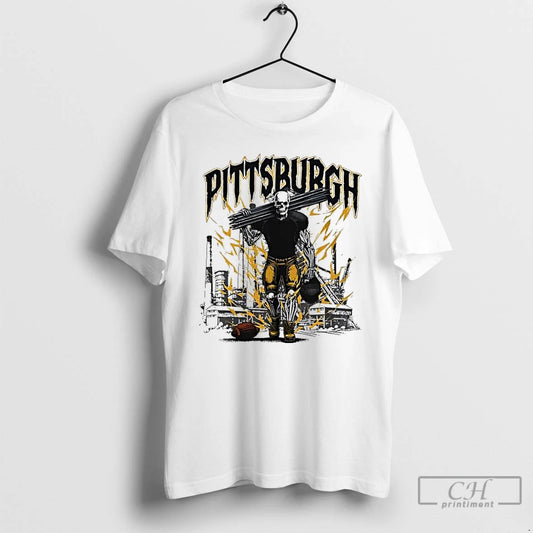Classic Pittsburgh Football Skeleton Bootleg Skyline