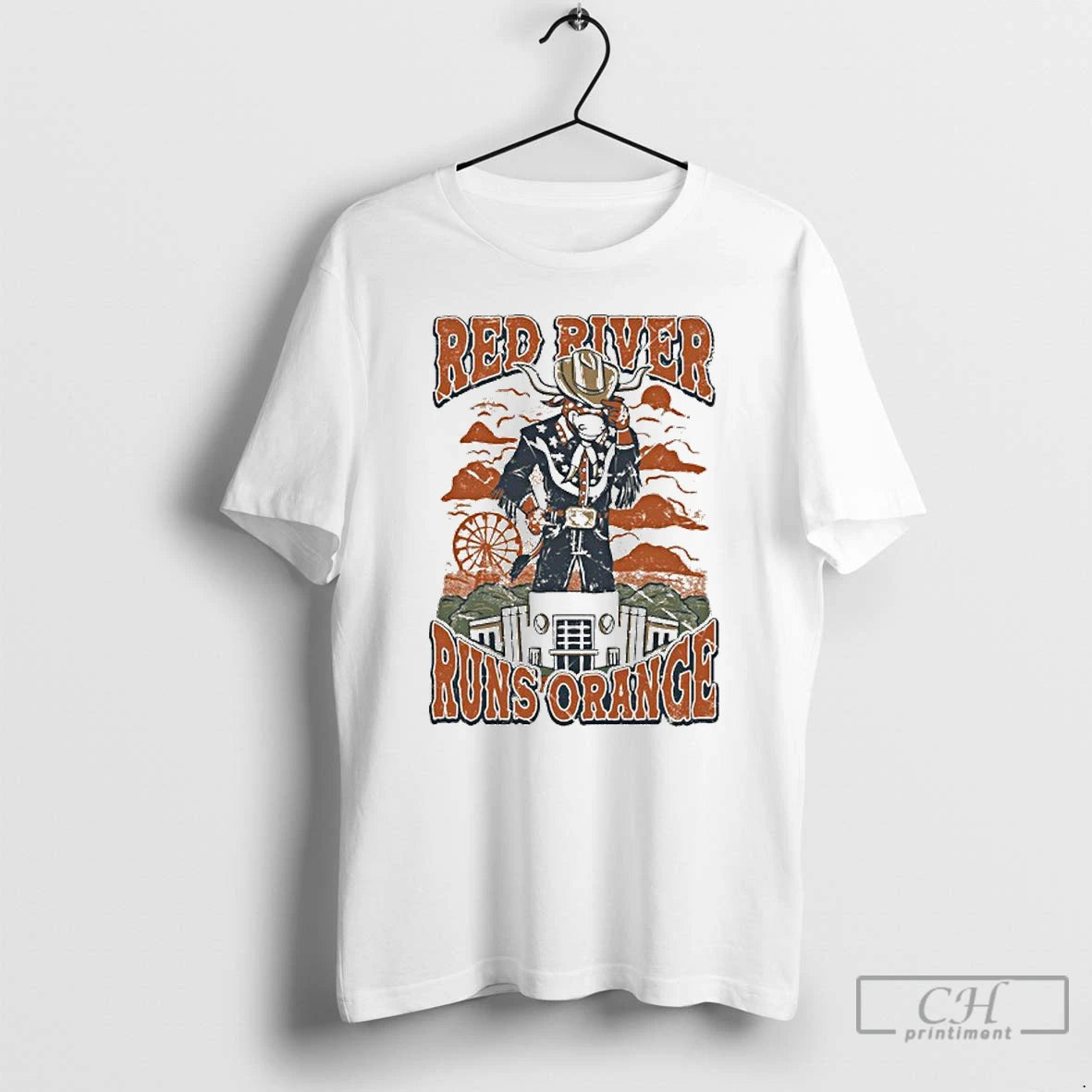 Classic Red River Runs Orange Texas Beat Ou T Shirts