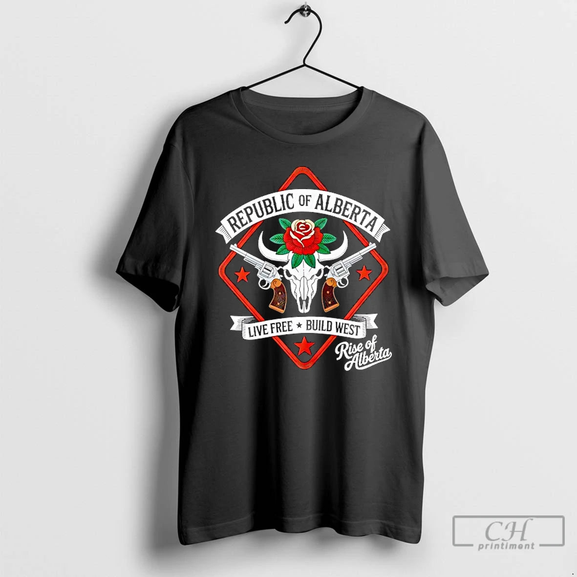 Classic Republic Of Alberta Live Free Build West Rise Of Alberta T Shirts