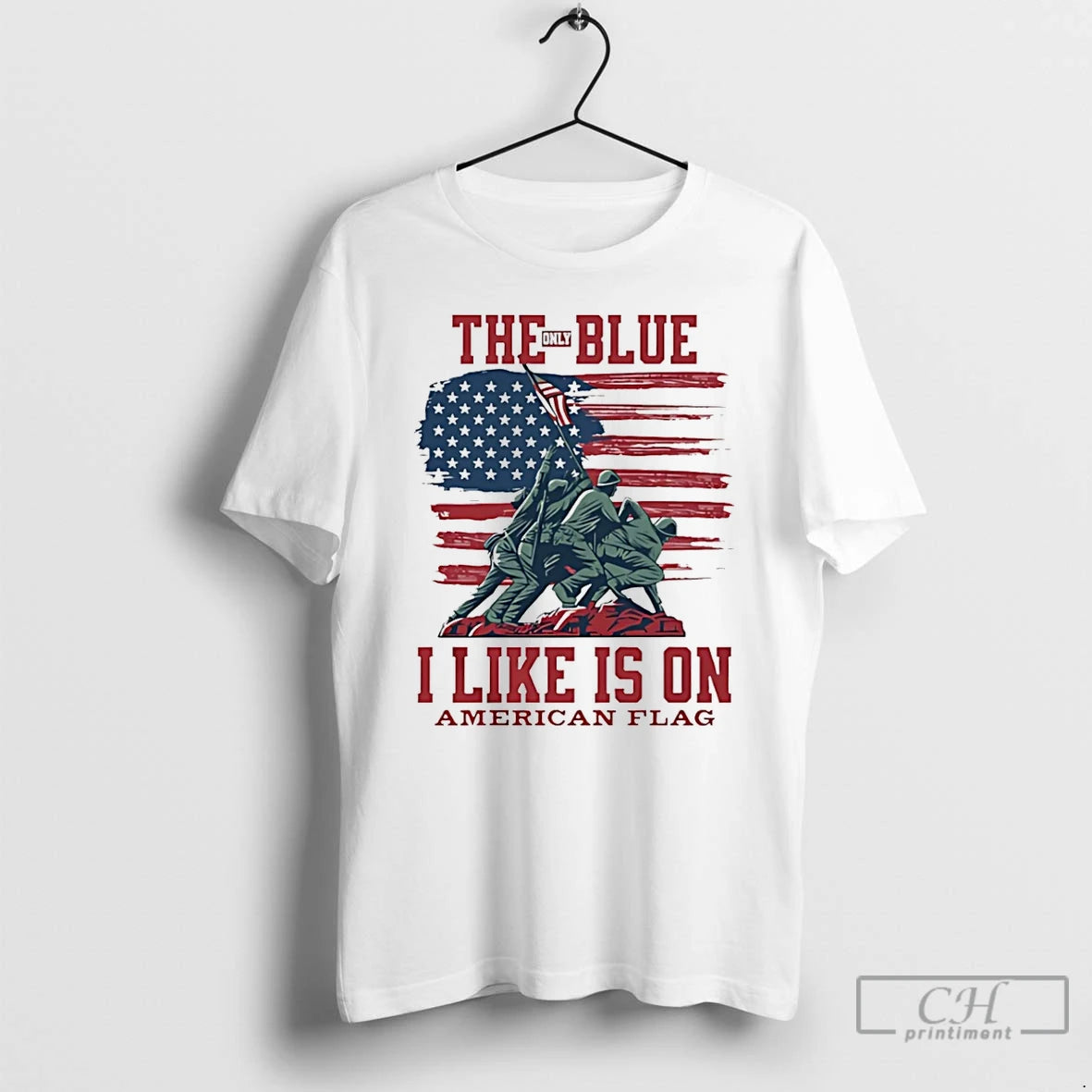 Classic Stars And Stripes The Only Blue I Like Is On American Flag T Shirts