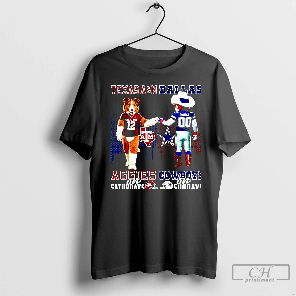 Classic Texas Am Aggies On Saturdays Vs Dallas Cowboys On Sundays Mascot Skyline Christmas