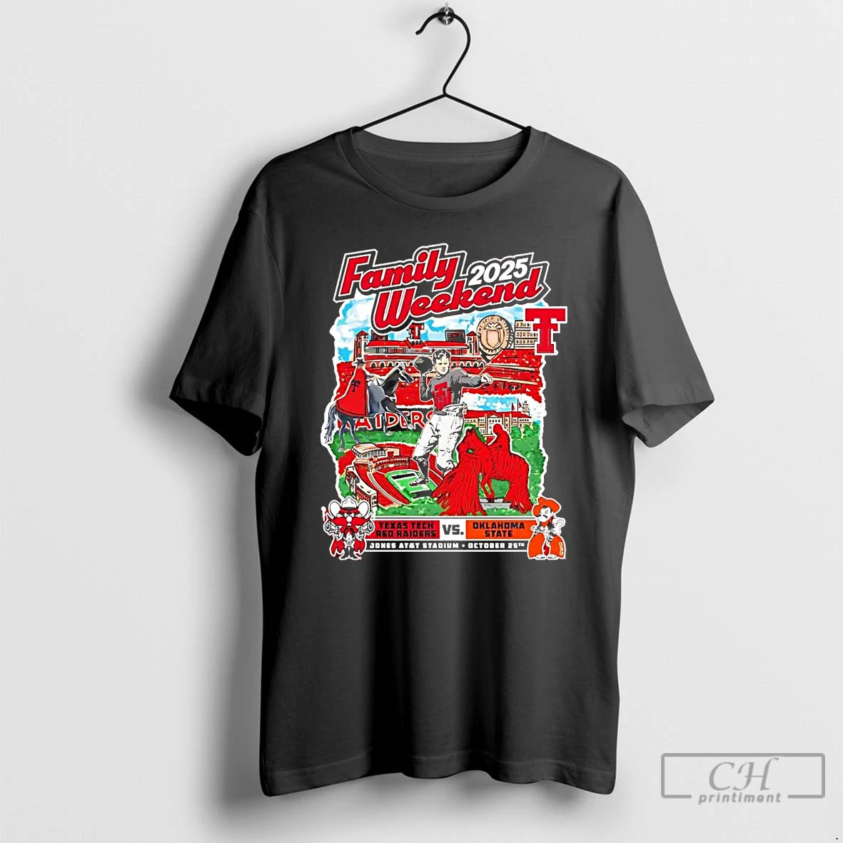 Classic Texas Tech Red Raiders Vs Oklahoma State Cowboys Family Weekend 2025 T Shirts