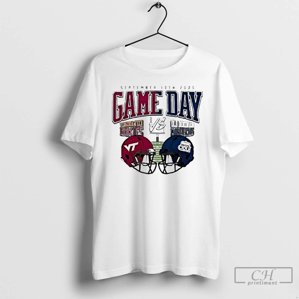 Classic Virginia Tech Hokies Vs Old Dominion Monarchs Game Day 2025 Helmet T Shirts Sweater