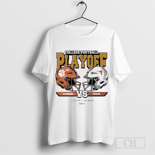 Clemson Tigers Vs Texas Longhorns Helmet College Football Playoff 2025 First Round Head To Head