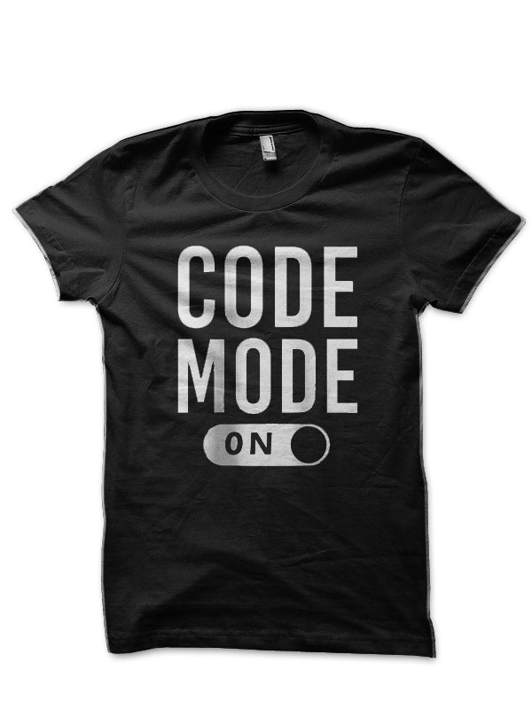 Code Mode On Black T-Shirt