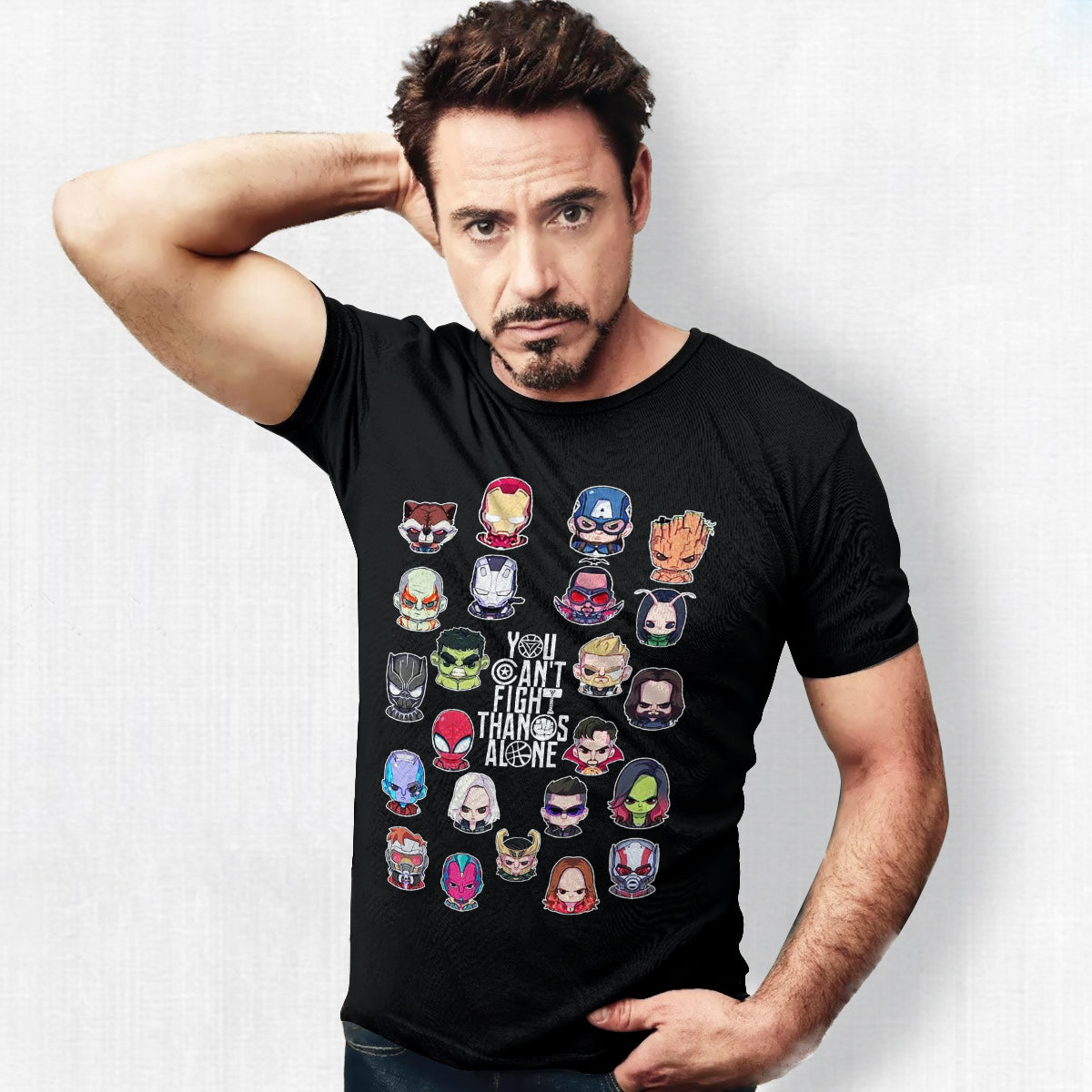 You Cant Fight Thanos Alone Black T-Shirt