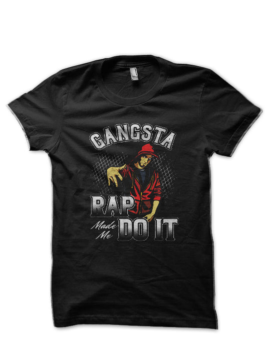 Gangsta Eminem Rap Pop Music Rappers Vocalizer Hip Hop Rapping Gift Black T-Shirt