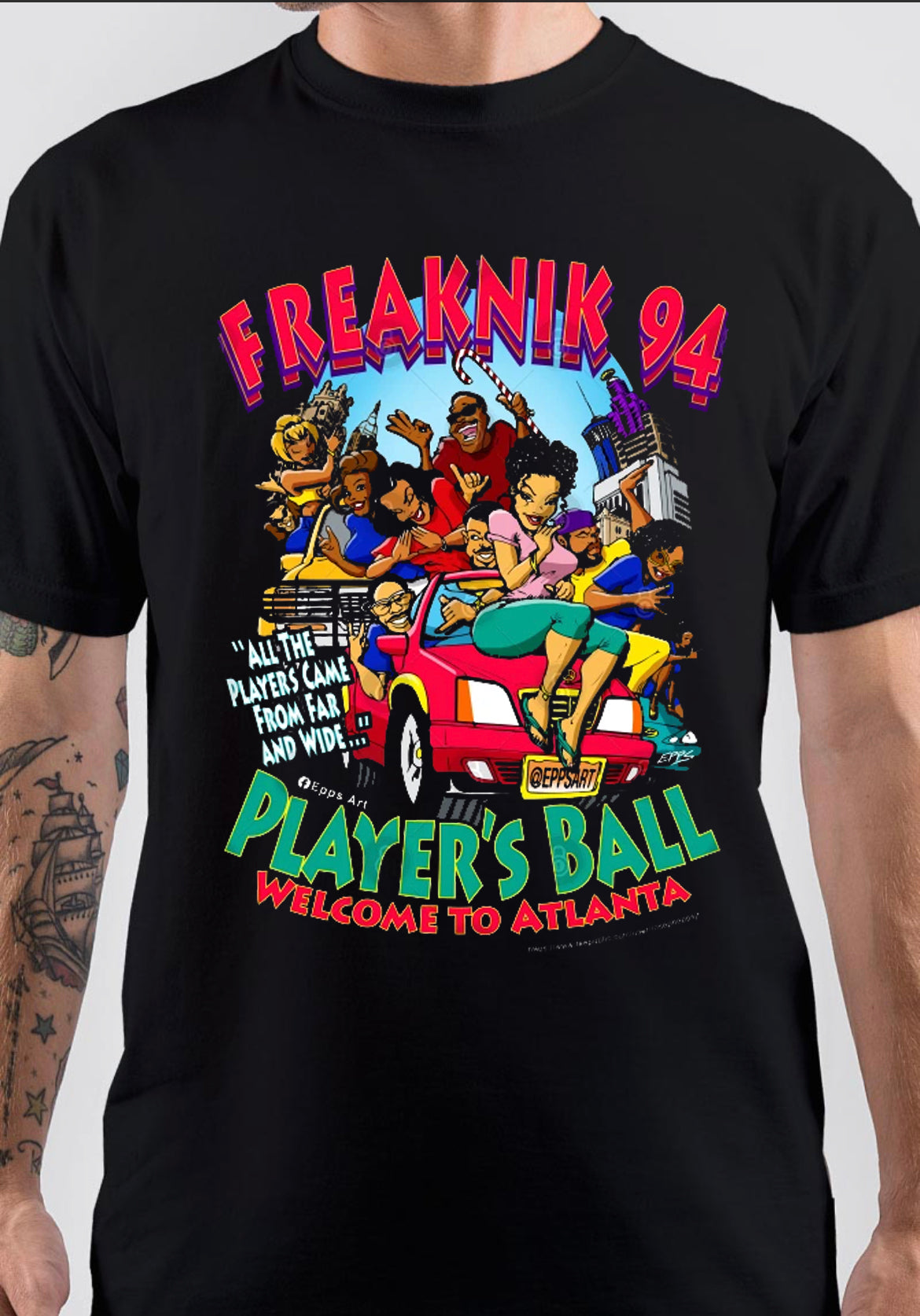 Freaknik 1994 Player’s Ball Black T-Shirt