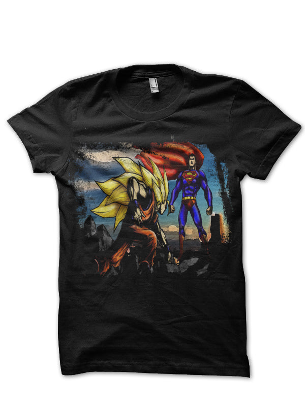 Goku Vs Superman Black T-Shirt