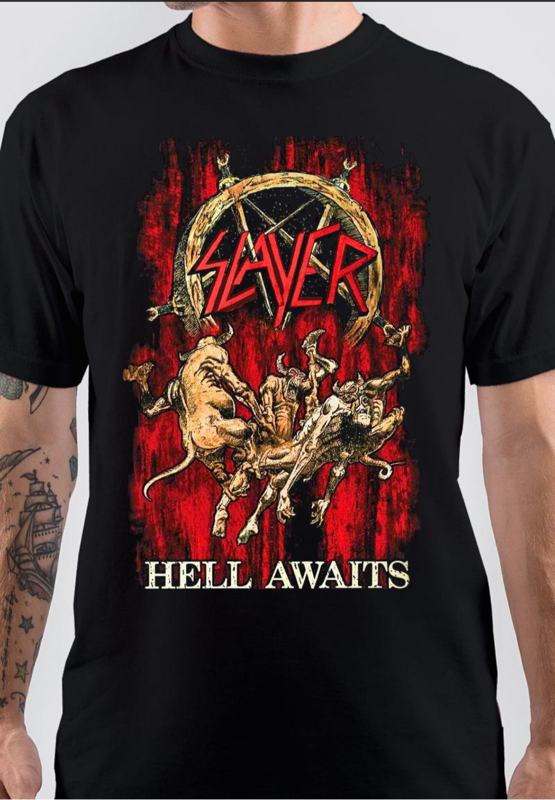 Hell Awaits Black T-Shirt