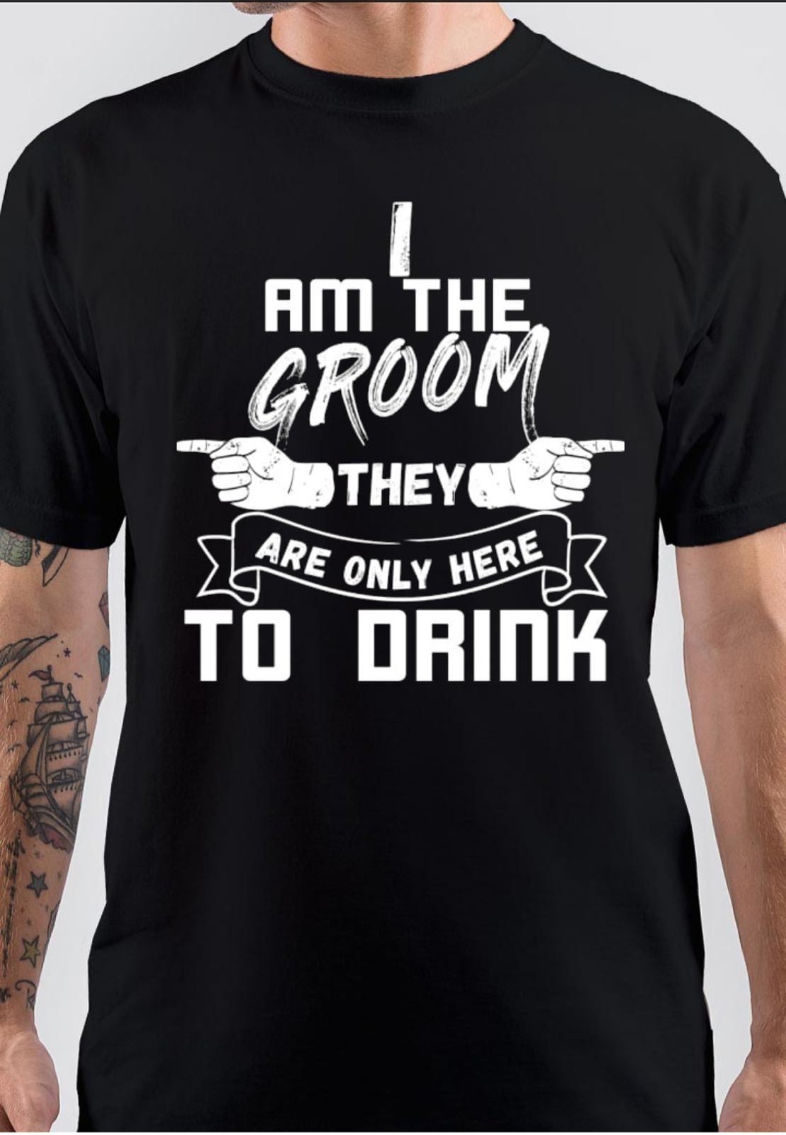 I Am The Groom Black T-Shirt