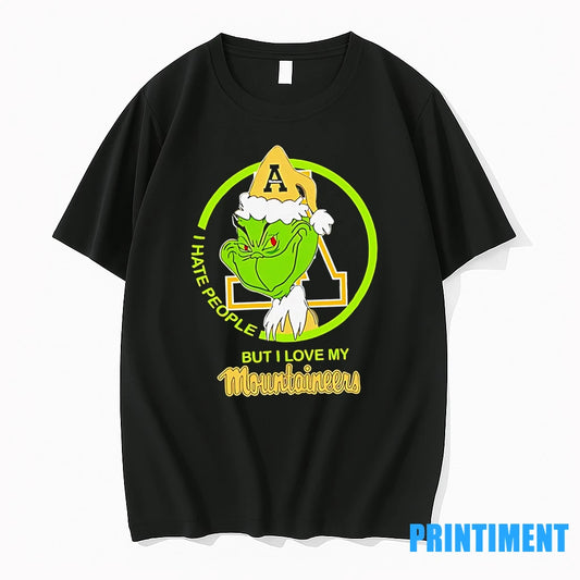 I Hate People But I Love My Appalachian State Mountaineer Grinch With Santa Hat Football