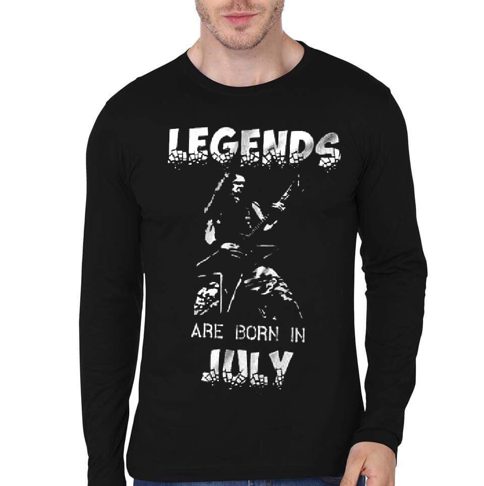Legends Are Born In July Dimebag Darrell Black Full Sleeve T-Shirt